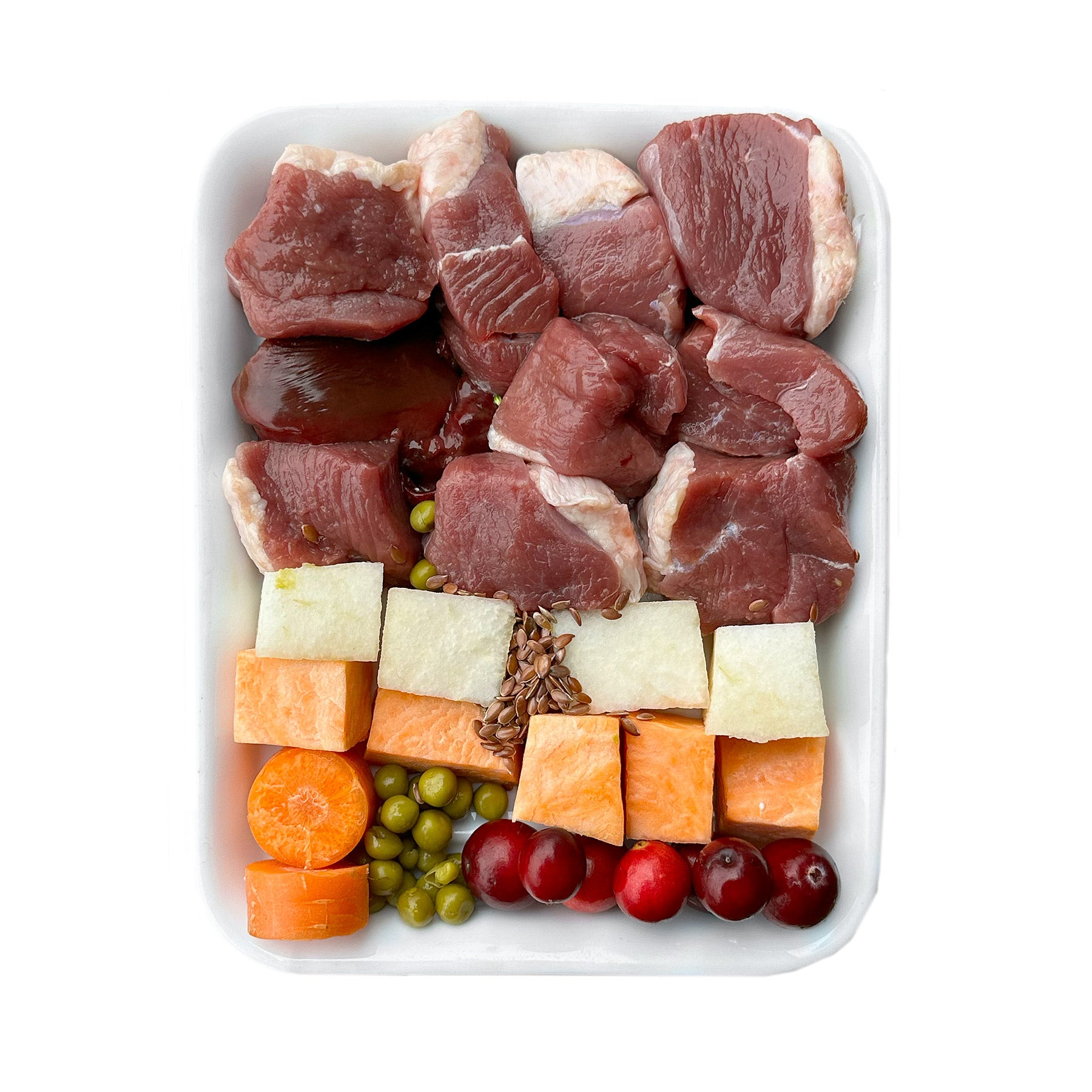 Kaczka z słodkimi ziemniakami, gruszką i żurawinami (mrożone, 500g)