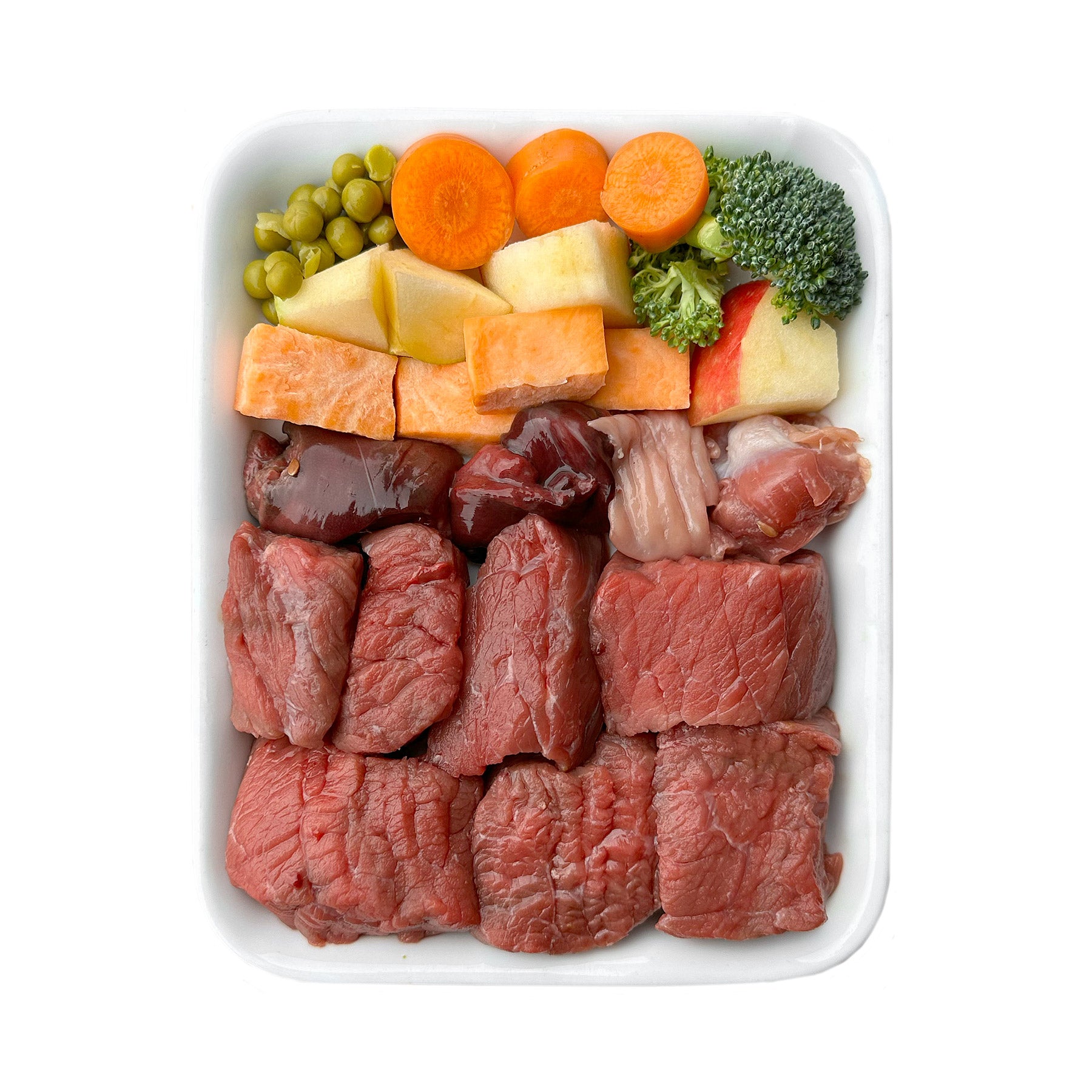 Wołowina z słodkimi ziemniakami, jabłkiem i brokułami (mrożone, 500g)